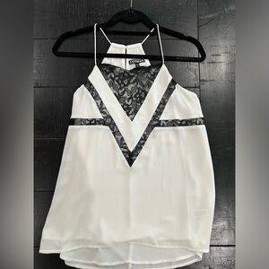 Express. Black and white top with lace